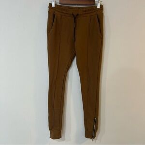 NWOT The Set Men’s Brown Tan Front Tie Side Pocket Jogger Sweatpants Size Small
